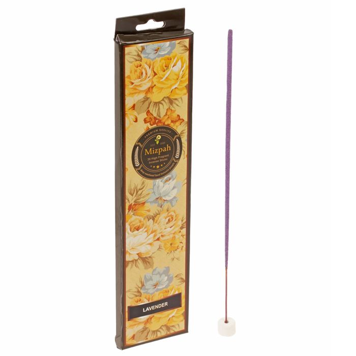 Благовония "Mizpah" 30 палочек масала с подставкой лаванда
