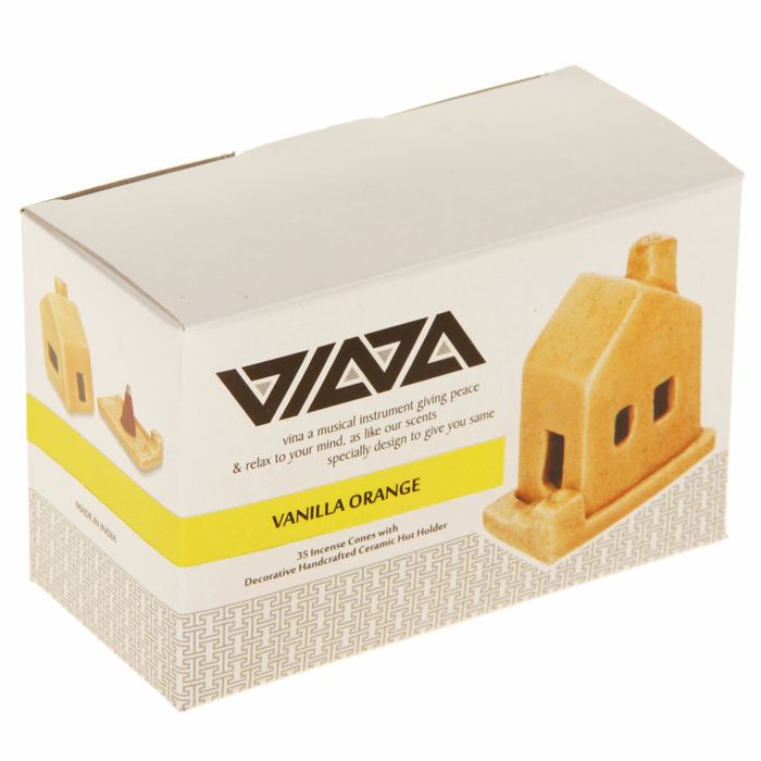 Набор Арома Дом (подставка под благовония, 35 конусов) Ваниль - Апельсин 8х5,5х12 см