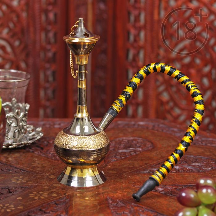Сувенир кальян латунь 1 трубка "Кроха" 16 см