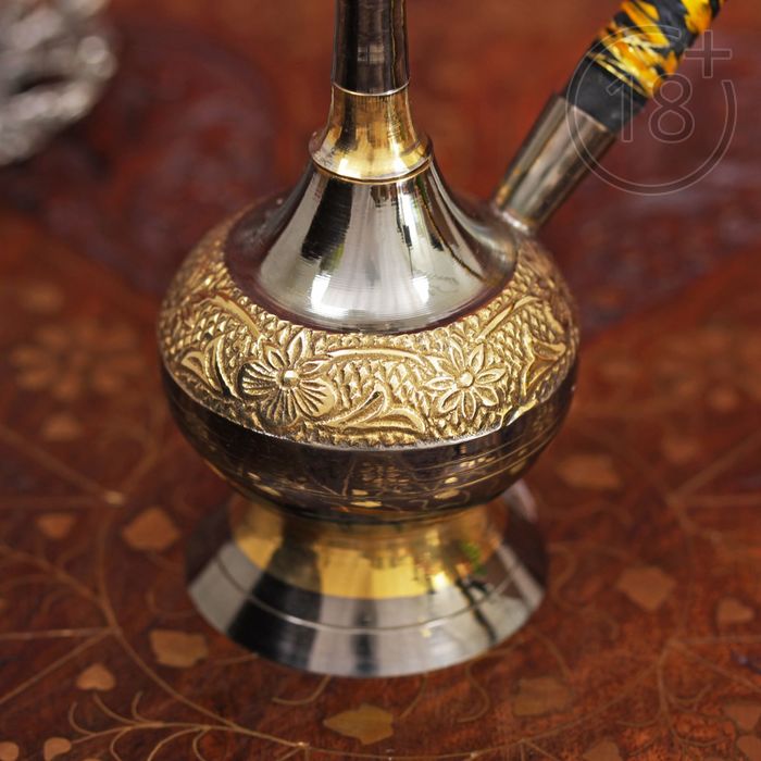 Сувенир кальян латунь 1 трубка "Кроха" 16 см