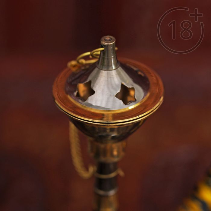 Сувенир кальян латунь 1 трубка "Кроха" 16 см