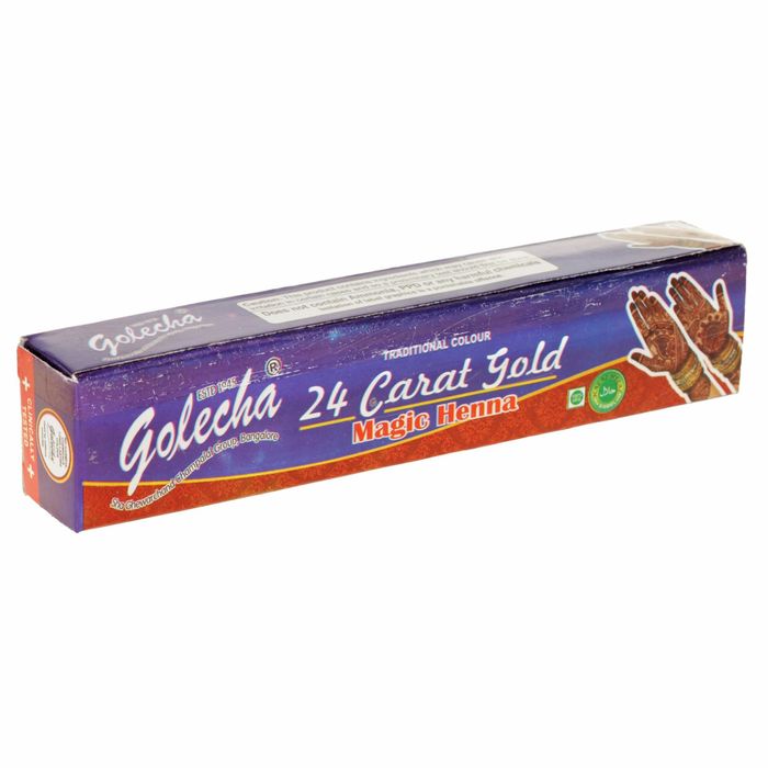 Хна для био тату Golecha 24 Carat Gold Blue синий, туба, 35 г