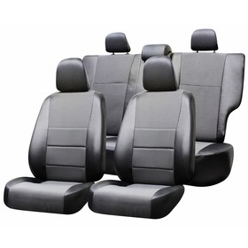 

Чехлы сиденья Lada LARGUS с 2012 5-мест, жаккард, экокожа 13 предм. Skyway, темно-серый, V015-5-2C