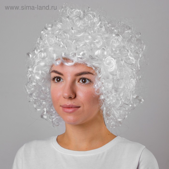 Карнавальный парик «Мелкие кудри», цвет белый, 120 г