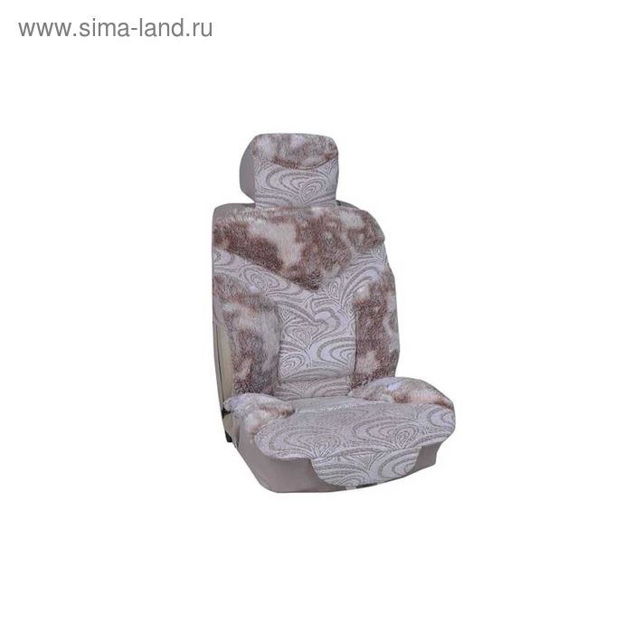 Чехлы сиденья меховые искусственные Skyway Arctic, 5 предметов, коричневый, S03001089