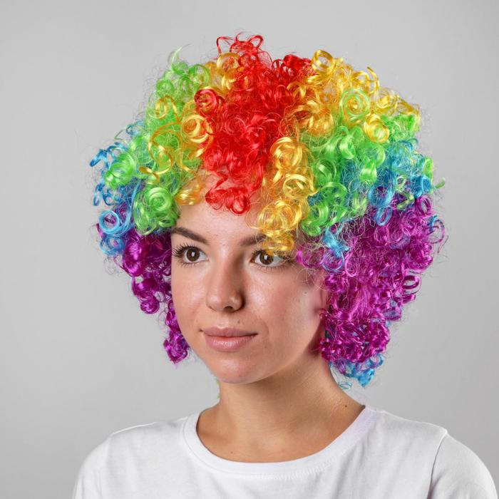 Карнавальный парик «Объём», цветные кудри, 120 г карнавальный парик объём цветные кудри 120 г
