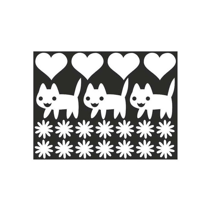 Набор наклеек SKYWAY Котики, светоотражающая, 150х200 см, серебро