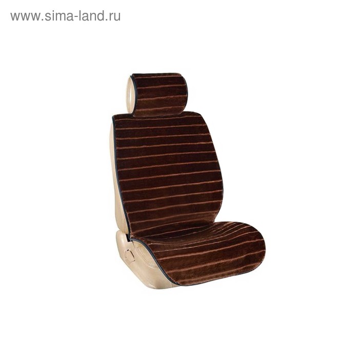 фото Накидка сиденья skyway arctic, искусственный мех, мутон, набор 5 предметов, коричневый