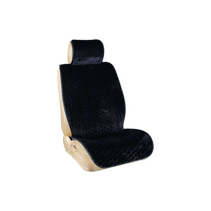 Накидка сиденья SKYWAY Arctic, меховая искусственная, мутон, 5 предметов, черный соты