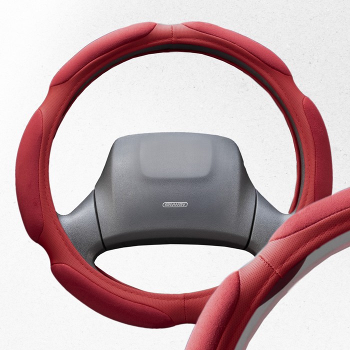 

Оплетка замша, 6 подушечек, L красная Skyway,, S01101010