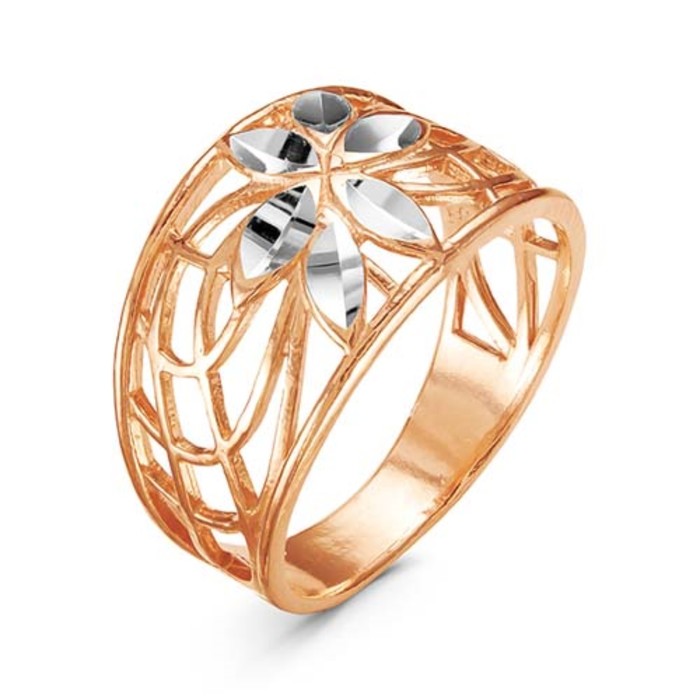 Кольцо "Лотос", позолота, 17 размер