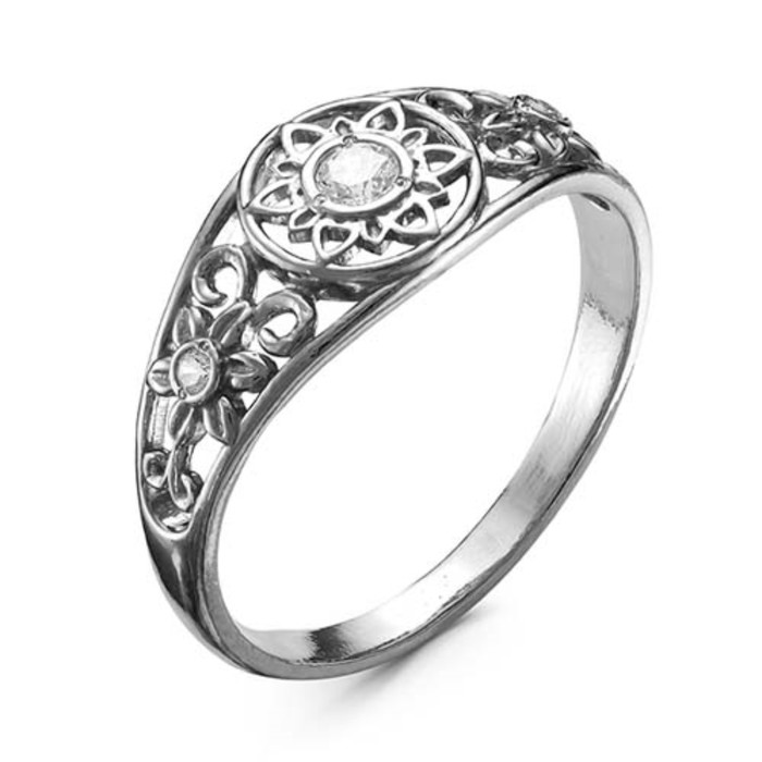 Кольцо "Восточные мотивы", посеребрение с оксидированием, 19 размер