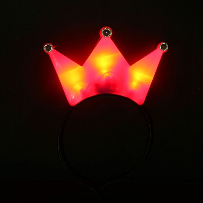 Ободок световой "Корона", со стразами, цвета МИКС