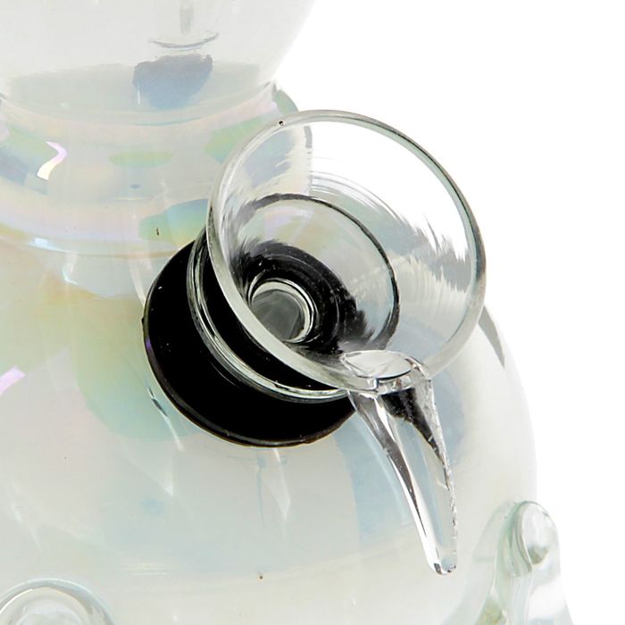 Бонг прозрачный, "Снежная лавина"стекло 14х7х7 см