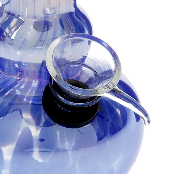 Бонг прозрачный, "Глубоководное путешествие" спираль на трубке, стекло 16х7,5х7,5 см