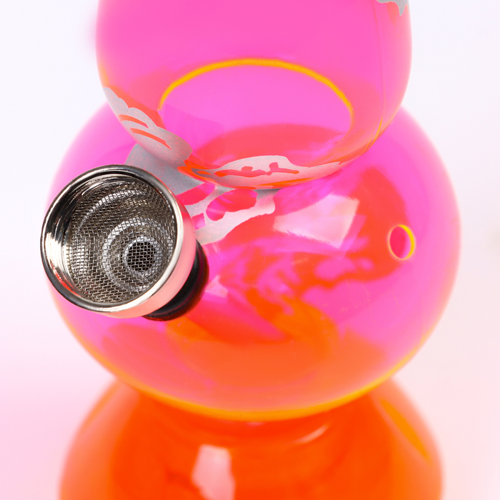 Бонг цветной, "Вихрь" малиновый, стекло 26х11х11 см