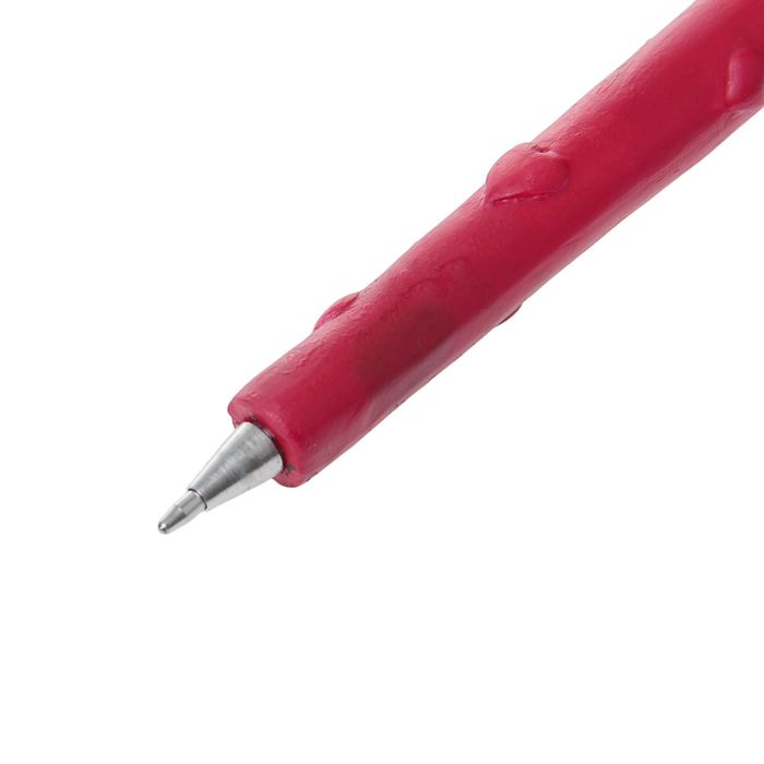 Ручка шариковая-прикол полистоун Мишка с розами