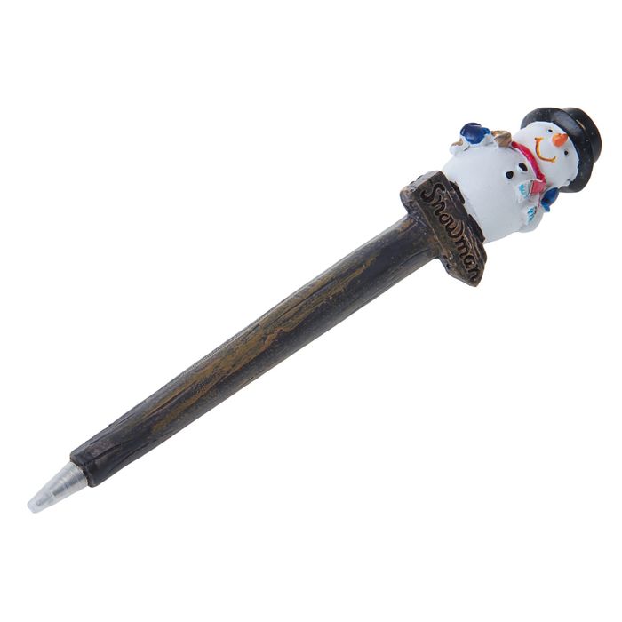 Ручка шариковая-прикол полистоун Снеговик