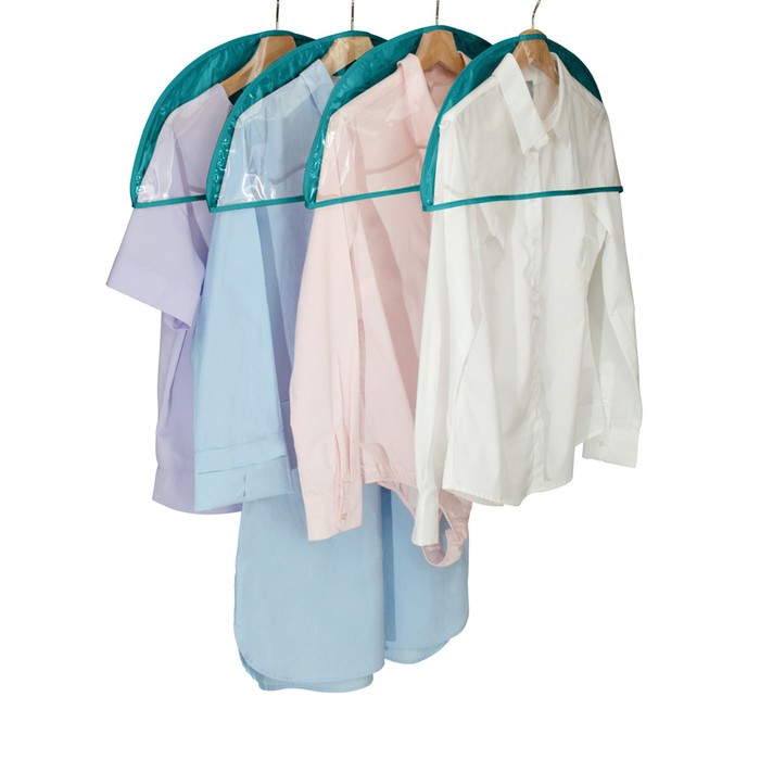 Набор чехлов-накидок на вешалку, 4 шт, цвет бирюзовый