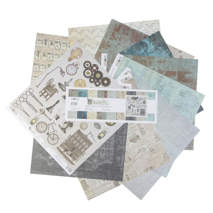 Набор бумаги для скрапбукинга "Мастерская в конце улицы" 10 листов 30,5х30,5 см плотн.190гр