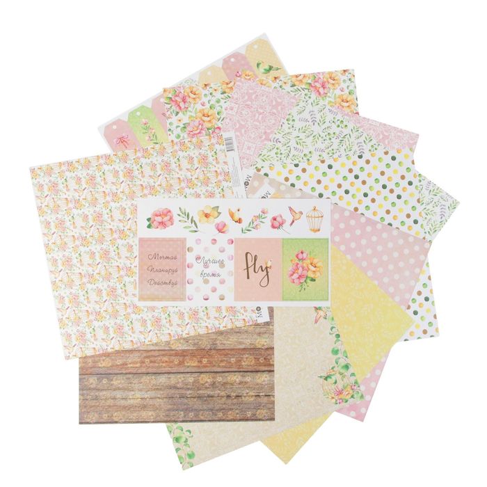 Набор бумаги для скрапбукинга "Magic garden" 10 листов 30,5х3,5 см плотность 190гр/м2