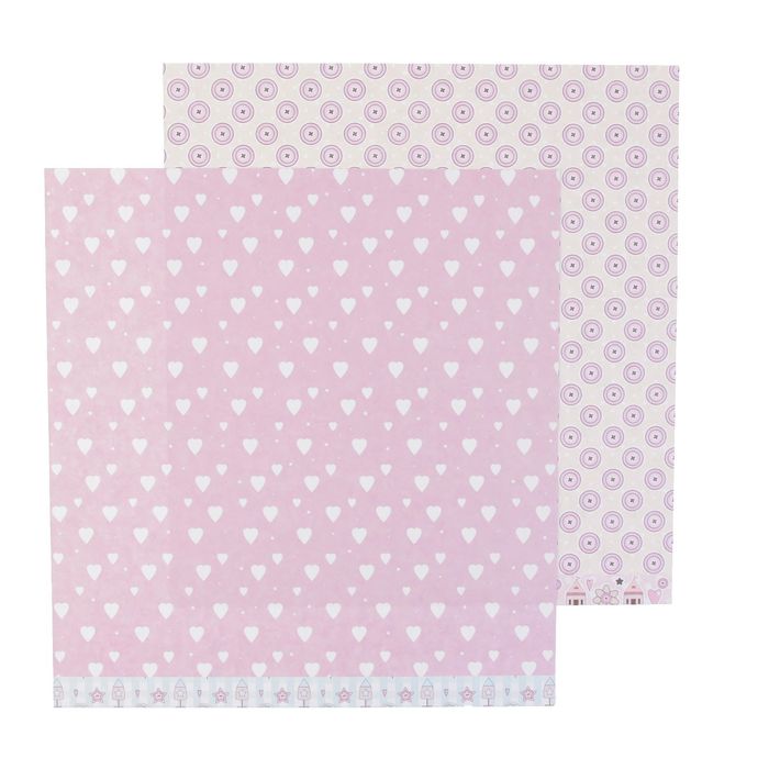 Набор бумаги для скрапбукинга "Little qirl" 10 листов 30,5х3,5 см плотность 190гр/м2