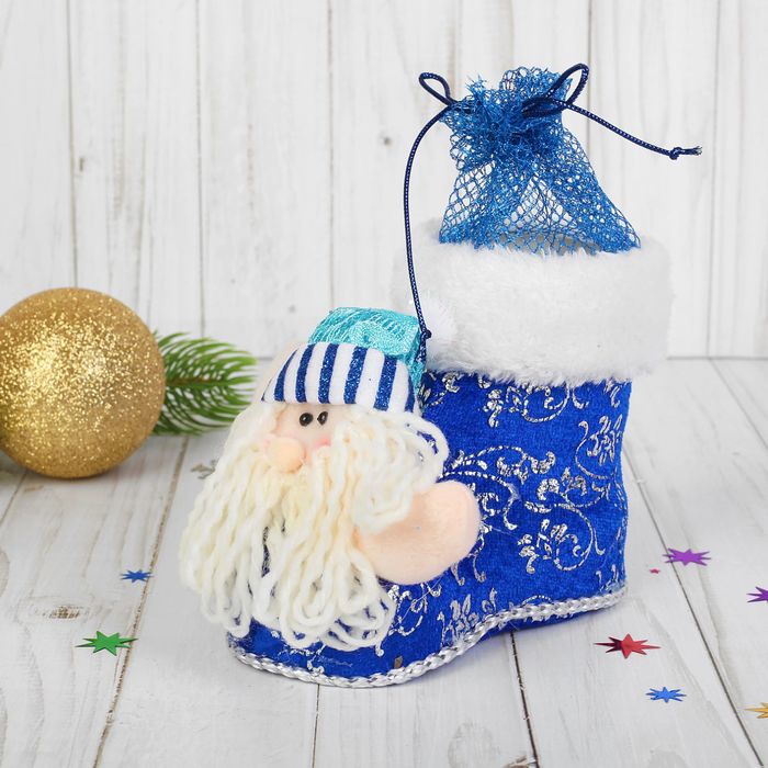 Конфетница "Ботинок" Дед мороз, вместимость 150 грамм