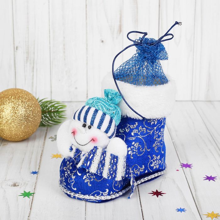 Конфетница "Ботинок" снеговик, вместимость 150 грамм