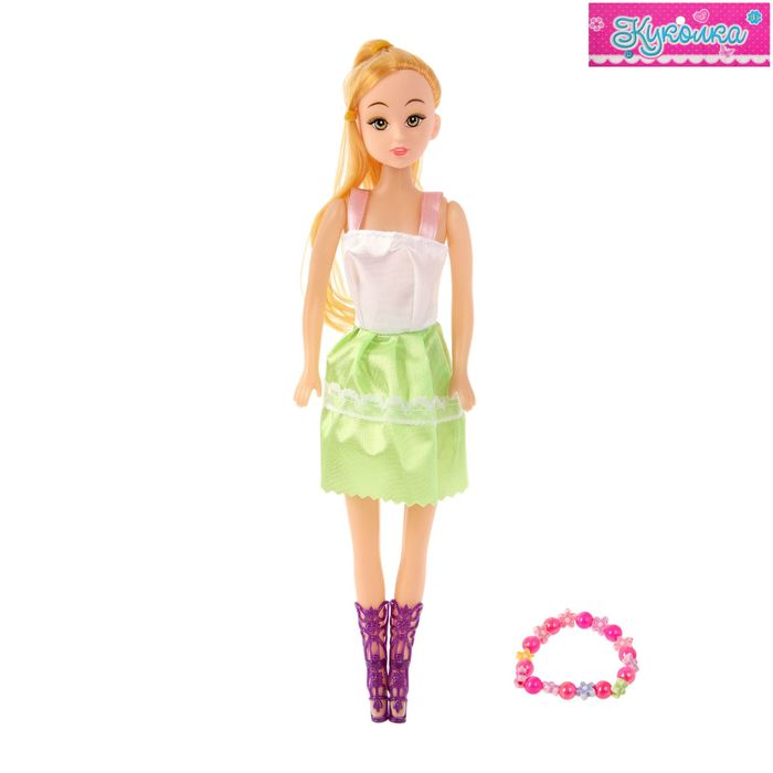Кукла модель "Алёна" в платье, с аксессуарами, МИКС