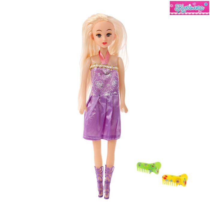 Кукла модель "Люда" в платье, с аксессуарами, МИКС