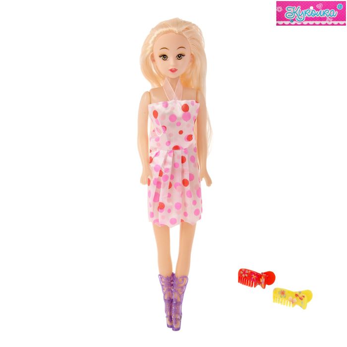 Кукла модель "Люда" в платье, с аксессуарами, МИКС