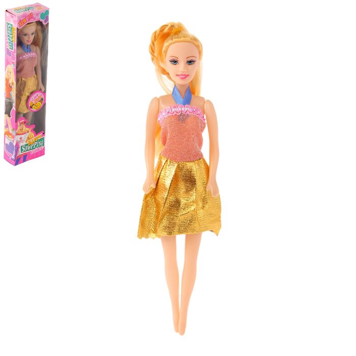 Кукла модель "Наташа" в коротком платье МИКС