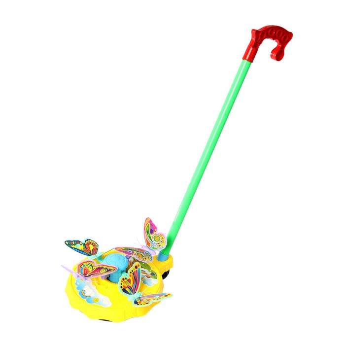 Каталка на палке «Бабочки», цвета МИКС
