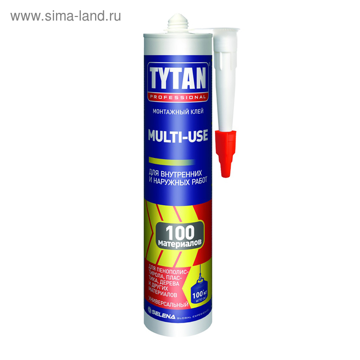 Клей Tytan Professional Multy-use SBS-100, монтажный, бежевый, 310 мл клей монтажный каучуковый для зеркал tytan professional 310 мл бежевый