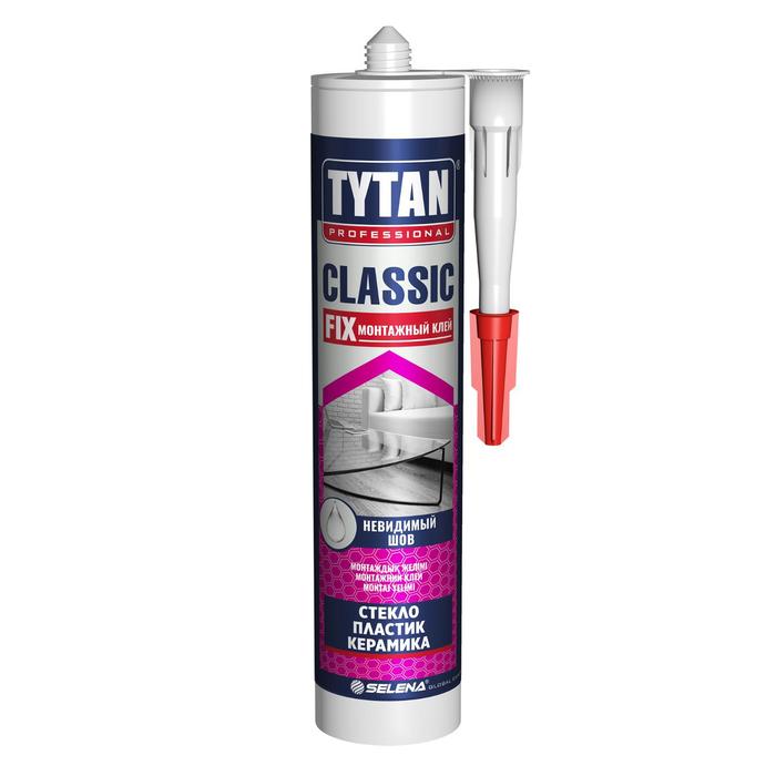 клей монтажный tytan professional hydro fix прозрачный 310 мл Клей Tytan Professional Classik Fix, прозрачный, монтажный, 310 мл