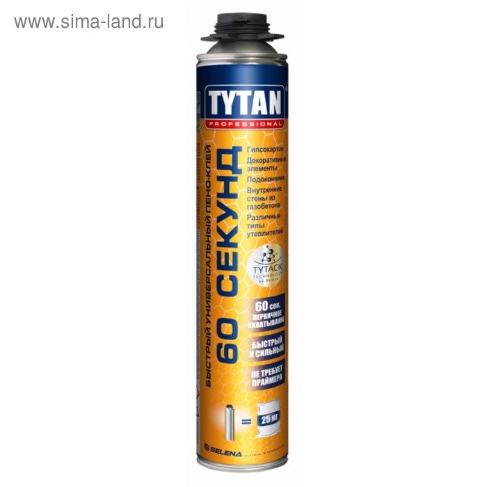 Пено-клей Tytan Professional «60 секунд», быстрый, 750 мл клей универсальный tytan professional 60 секунд 880 г 750 мл