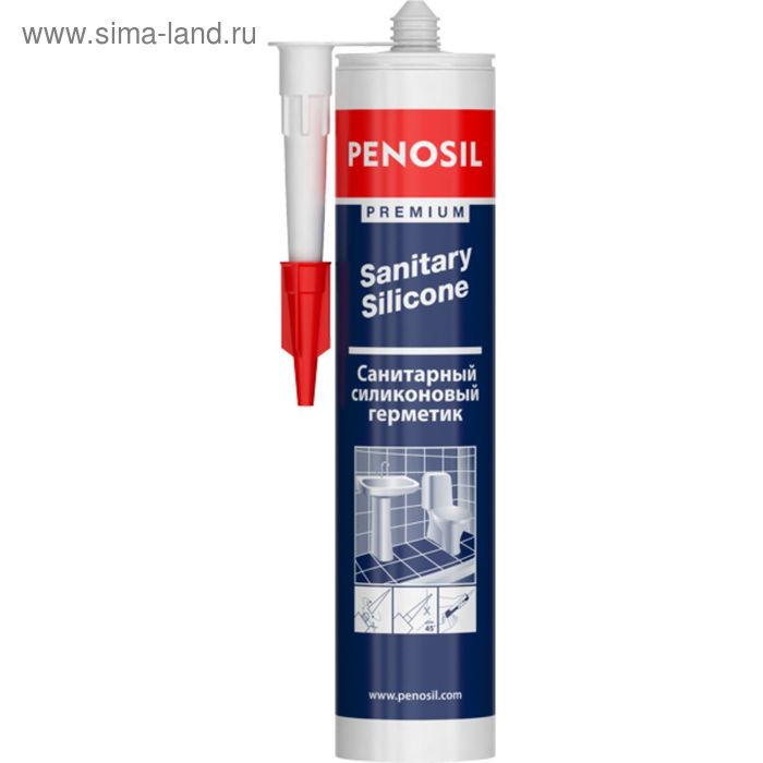 Герметик силиконовый санитарный белый Penosil S 280 мл санитарный силиконовый герметик penosil s