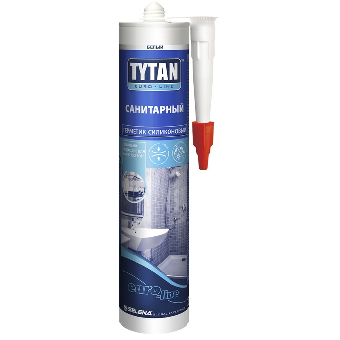 Герметик Tytan Euro-Line Силиконовый Санитарный белый 290мл
