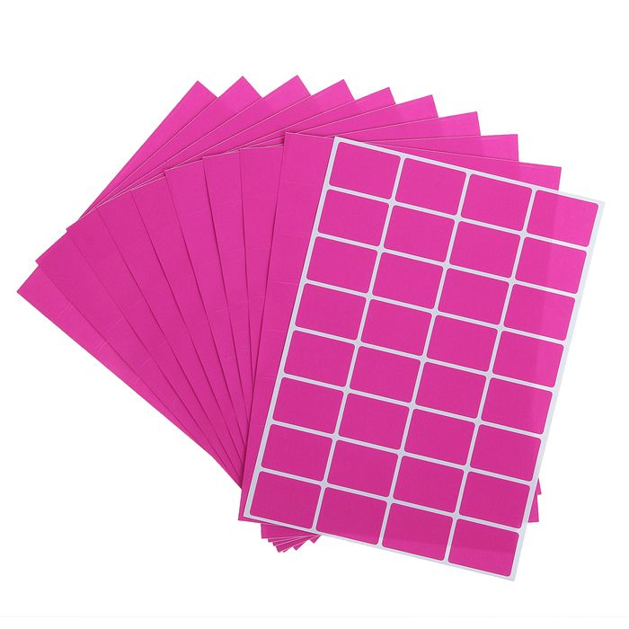 Набор 10 листов ценники самоклеящиеся 34*24мм 32шт на 1 листе флуоресцентные