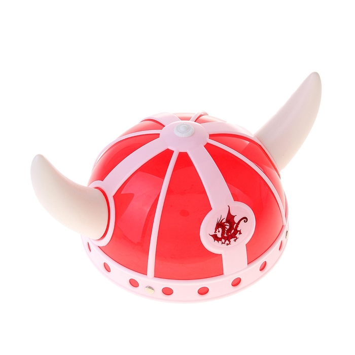 Шлем с рогами "Дракон", цвет красно-белый