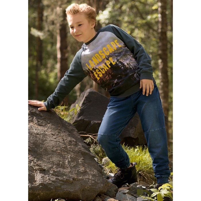 Толстовка для мальчика, рост 134 см, цвет тёмно-серый