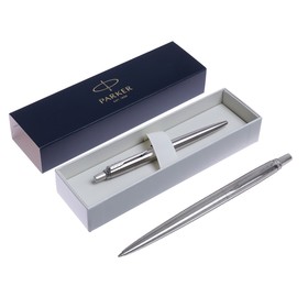 Ручка шариковая Parker Jotter Core Stainless Steel CT M, корпус из нержавеющей стали, серебристый матовый, синие чернила (1953170)