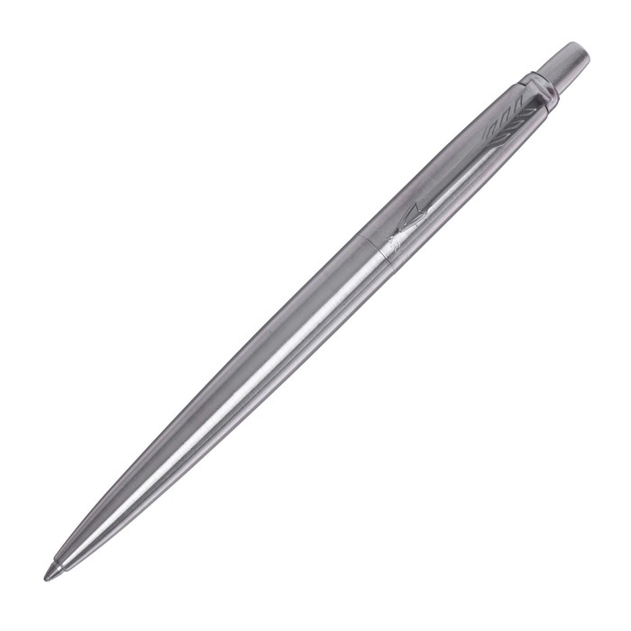 Ручка шариковая Parker Jotter Core Stainless Steel CT M, корпус из нержавеющей стали, серебристый матовый, синие чернила (1953170)