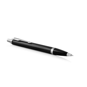 Ручка шариковая Parker IM Core Black CT M, корпус из латуни чёрный матовый/ хром, синие чернила (1931665)