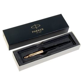 

Ручка шариковая Parker Jotter Luxe Bond Street Black GT M, корпус чёрный матовый/ золото, синие чернила (1953202)