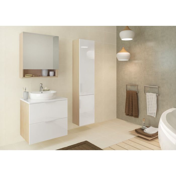 Встраиваемая раковина Cersanit RING CASPIA, ширина 44 см, с 1 центральным отверстием