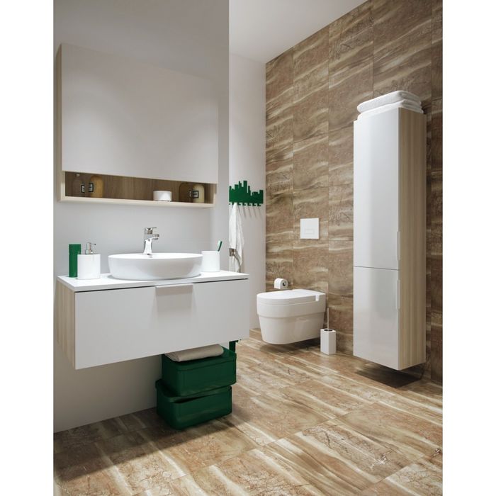 Встраиваемая раковина Cersanit RING CASPIA, ширина 44 см, с 1 центральным отверстием