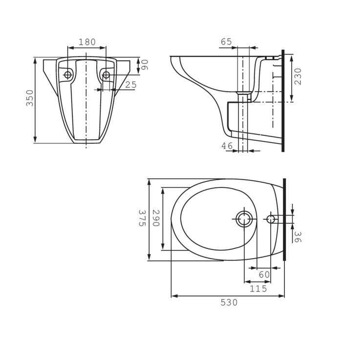 Подвесное биде Cersanit DELFI