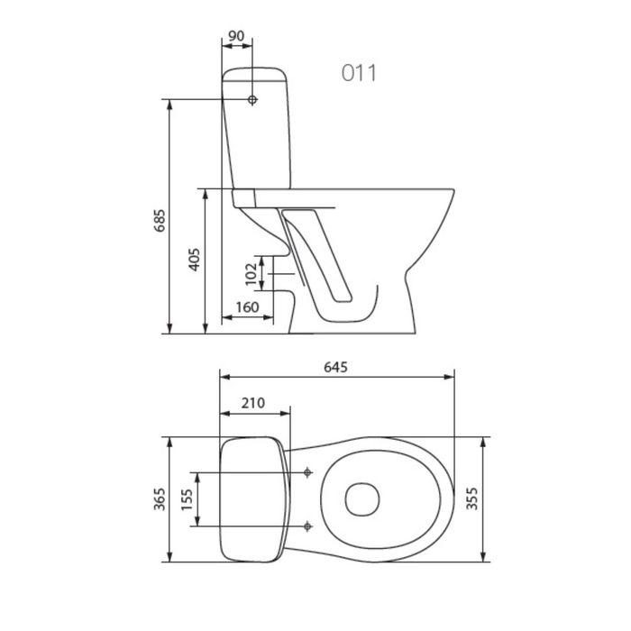 Унитаз-компакт Cersanit Koral 40 К011 с сиденьем
