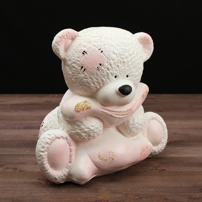 Светящаяся копилка "Медведица с подушкой" 24см